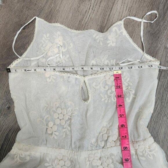 BHLDN Yoanna Baraschi Sunita White Boho Lace Bridal Short Romper Size M - Picture 16 of 16